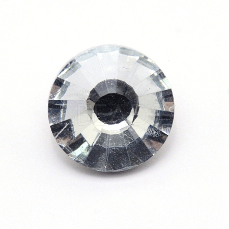 Glass Rhinestone Button BUTT-WH0015-21C-01-1