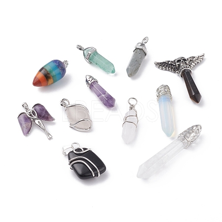 Natural & Synthetic Mixed Gemstone Pendants G-XCP0009-09-1