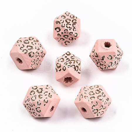 Painted Natural Wood Beads WOOD-T021-51A-11-1