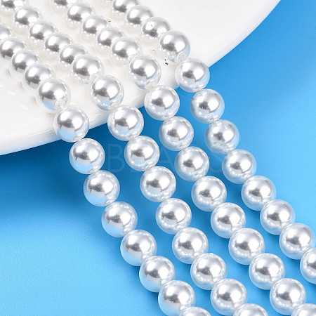 Baking Paint Pearlized Glass Pearl Bead Strands HY-N002-8mm-A12-1