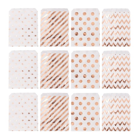 100Pcs 4 Patterns Eco-Friendly Kraft Paper Bags CARB-LS0001-02B-1