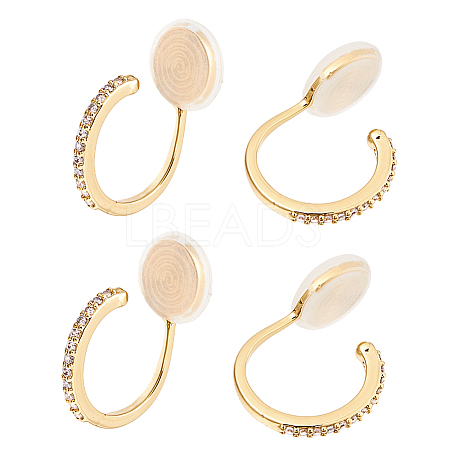2 Pairs Brass Clip-on Earrings EJEW-HS0001-20G-1