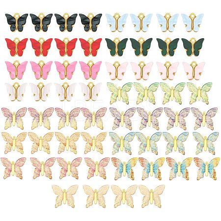 Light Gold Plated Acrylic Pendants OACR-SZ0001-02-1