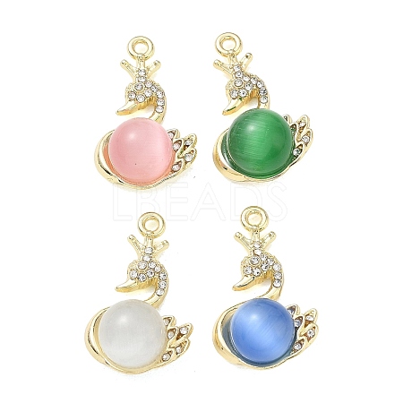 Alloy Rhinestone Pendants FIND-D044-22G-1