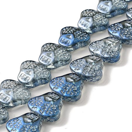Transparent Electroplate Glass Beads Strands EGLA-F158-FR03-1
