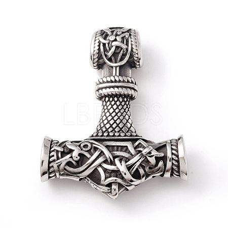 Tibetan Style 304 Stainless Steel Pendants STAS-P305-52AS-1