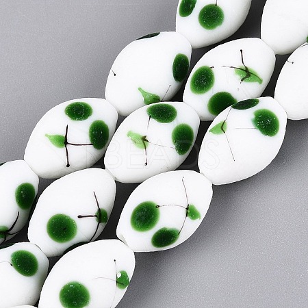 Frosted Handmade Lampwork Beads Strands LAMP-N037-03C-1