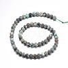 Frosted Natural African Turquoise(Jasper) Round Beads Strands G-D746-8mm-2