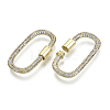 Brass Micro Pave Cubic Zirconia Screw Carabiner Lock Charms ZIRC-N039-008A-NF-3