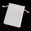 Polyester Imitation Burlap Packing Pouches Drawstring Bags ABAG-R005-9x12-21-1