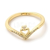 Brass Micro Pave Cubic Zirconia Rings for Women RJEW-E295-03G-2