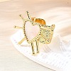 Brass Cuff Rings for Women RJEW-F183-02C-G-2