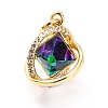 Brass Micro Pave Cubic Zirconia Pendants ZIRC-O044-19B-G-1