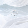 1Pc Letter Brass Rhinestone Open Cuff Rings for Women AJEW-LP0004-47G-S-3