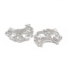 Brass Micro Pave Clear Cubic Zirconia Connector Charms KK-E068-VB054-3