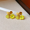 Flower Alloy Glass Stud Earrings FS-WG2DF47-05-1