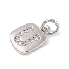 Rack Plating Brass Micro Pave CLear Cubic Zirconia Charms KK-E110-14P-U-2