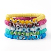 Polymer Clay Heishi Beads Stretch Bracelets Sets BJEW-JB05905-3