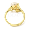 Natural Pearl Flower of Life Adjustable Ring RJEW-H220-26G-3
