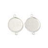 Flat Round Brass Connector Cabochon Settings KK-K414-13A-S-1