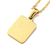 Ion Plating(IP) Rectangle with Initial Letter 304 Stainless Steel Pendant Necklace NJEW-R265-04G-Q-2