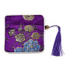 Chinese Brocade Tassel Zipper Jewelry Bag Gift Pouch ABAG-F005-07-3