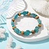 Beach Turtle Dye Synthetic Turquoise Beaded Stretch Barcelets BJEW-JB10291-01-2