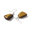 Natural Tiger Eye Trapezoid Dangle Earrings EJEW-D188-02P-04-3