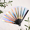 1Pc Bamboo with Oxford Fabric Glitter Powder Folding Fans AJEW-SP0003-77E-7