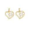 Brass Pave Natural White Shell Pendants KK-R213-02G-03-1