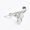 Anti-Tarnish Rhodium Plated 925 Sterling Silver Micro Pave Cubic Zirconia Pendant Bails STER-P034-56P-2