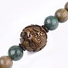 Feng Shui 4-Loop Wrap Style Buddhist Jewelry BJEW-T009-03-5