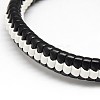 Trendy Unisex Casual Style Leather Wrapped PU Leather Bracelets BJEW-L308-04-2