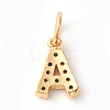 Brass Micro Pave Colorful Cubic Zirconia Charms ZIRC-F092-01-A-2