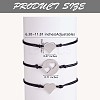 3Pcs 3 Style 430 Stainless Steel Heart Link Bracelets Set JB721A-3
