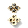 Brass Pave Clear Cubic Zirconia Connector Charms KK-B072-09G-2