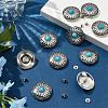 10Pcs Tibetan Style Alloy with Synthetic Turquoise Buttons BUTT-HY0001-09-4