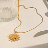 304 Stainless Steel Vintage Sun Spiral Pendant Necklaces for Women WV2737-4