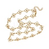 304 Stainless Steel Flower Link Chain Necklaces SA-CBA2696-03G-4