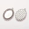 Zinc Alloy Pendant Settings for Cabochon & Rhinestone X-PALLOY-A15257-AS-FF-2