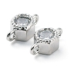 Rack Plating Brass Pave Clear Cubic Zirconia Connector Charms KK-C035-02P-2