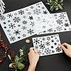 6Pcs 3 Styles Christmas Theme Plastic Hollow Out Drawing Painting Stencils Templates DIY-GF0009-92-3