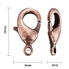 Red Copper Brass Lobster Claw Clasps X-KK-903-R-NF-4
