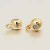 Flat Round Real 18K Gold Plated Brass Charms KK-L147-120-NR-2