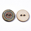2-Hole Printed Wooden Buttons BUTT-ZX004-01A-06-2