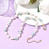 Natural Larimar Chip & Rice Cultured Freshwater Pearl Beaded Necklaces for Women NJEW-JN06665-01-1