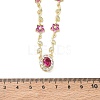 Brass Pave Cubic Zirconia Flower Pendant Necklaces NJEW-C121-04A-01G-5