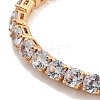 Brass Pave Clear Cubic Zirconia Flat Round Box Chain Slider Bracelets BJEW-B094-12B-G-2