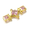 Rack Plating Brass Micro Pave Cubic Zirconia Clasp KK-H485-37G-2