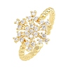 Brass Micro Pave Cubic Zirconia Cuff Open Rings CU-CBACDF6-05G-4